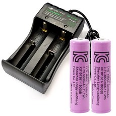 18650 3000mAh 충전용 배터리 2p + 2구 충전기 세트, 1세트 홈인테리어/건전지/멀티탭 반품 최저가 13,200원