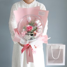 모리앤 조화 비누꽃 조명 레터링 풍선꽃다발 + 쇼핑백, 봄봄핑크, 1개 홈인테리어/홈데코/디퓨저 반품 최저가 23,080원