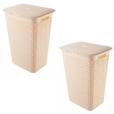 아누 라탄 대용량 손잡이 빨래 바구니 60L 2p, 아이보리 홈인테리어/청소/세탁용품 반품 최저가 32,860원