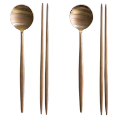 놋담 방짜유기 2인 양식기 수저세트, 스푼(2p) + 젓가락(4p), 1개 주방용품/그릇/홈세트 반품 최저가 41,250원