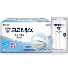 크리넥스 비말차단 건강 마스크 성인용 대형 KFAD, 30개입, 1개, 화이트 생활용품/건강/의료용품 반품 최저가 9,190원