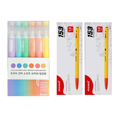 투코비 코마 소프트 브러쉬 형광펜 6종 + 모나미 153 볼펜 1.0mm 24p 세트, 파스텔퍼플, 파스텔블루, 파스텔그린, 파스텔오렌지, 파스텔핑크, 파스텔옐로우(형광펜), 레드(볼펜), 1세트 문구/오피스/학용품/수업준비 반품 최저가 7,240원