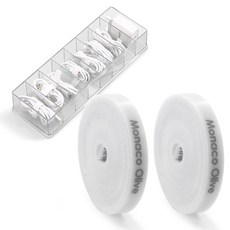 모나코올리브 벨크로 타이 2p + 칸칸 케이블 정리 수납함, 화이트(타이), 투명(수납함), 1세트 문구/오피스/사무용품 전문관 반품 최저가 8,330원