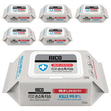 리꼬 손소독 물티슈 캡형, 70매, 6개 생활용품/화장지/물티슈 반품 최저가 21,310원