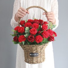 모리앤 비누꽃 카네이션 30송이 바구니, 레드, 1개 홈인테리어/원예/가드닝 반품 최저가 26,490원