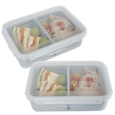 나누담 도시락 나눔 밀폐 찬통 2칸 민트, 2개, 1500ml 주방용품/밀폐용기/반찬통 반품 최저가 11,120원