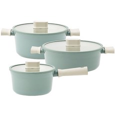락앤락 인덕션 슈트 IH 냄비세트 3개, 민트, 편수냄비 18cm + 양수냄비 22cm + 전골냄비 24 cm, 1세트 주방용품/냄비/프라이팬 반품 최저가 88,800원