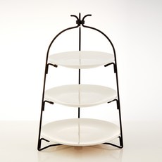 루이앤탑펠 접이식 3단 퓨어 철제트레이 + 디저트접시 3종 세트, 블랙(트레이), 1개 주방용품/1인가구 주방용품 반품 최저가 22,860원