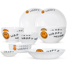 루미낙 스마일 2인 그릇 세트 12p, 혼합색상, 7종 주방용품/그릇/홈세트 반품 최저가 38,690원