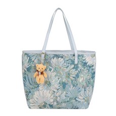 JCP 레트로 아트 패턴 기저귀 쇼퍼백, 블루 생활용품/기저귀 반품 최저가 15,670원