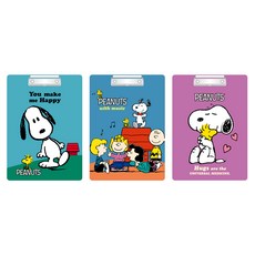 피너츠 스누피 클립보드 3종, 랜덤 발송, 1세트 문구/오피스/학용품/수업준비 반품 최저가 9,520원