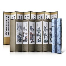 남원목기공예사 국산 이중배접 추사 8폭 산수화 병풍 + 3중 누빔커버, 1세트 주방용품/제기/제수용품 반품 최저가 193,540원
