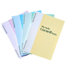 마이스타일 2단 코넬노트 4종 세트, pink + blue + green + yellow, 1세트 문구/오피스/학용품/수업준비 반품 최저가 7,290원