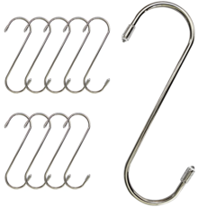 리빙홈디테일 스테인레스 S자 고리 캡형 14cm, 실버, 10개 생활용품/옷걸이 반품 최저가 6,210원