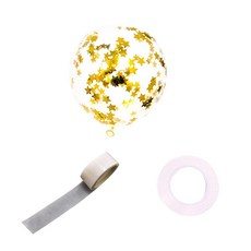 파티쇼 컨페티 꽃가루 풍선 30p + 컬링리본 30m + 테이프 100p 세트, 메탈스타골드(컨페티), 1세트 문구/오피스/파티/이벤트 반품 최저가 13,000원