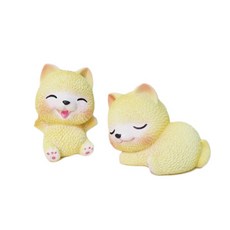 어반카 차량용 커플 여우 인형 2종 세트, 옐로우, 1세트 자동차용품/인테리어 반품 최저가 7,720원