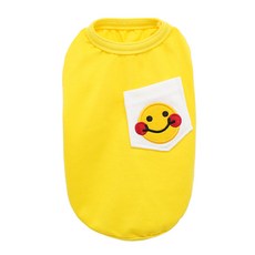 도그도그 반려동물 포켓 스마일 나시 티셔츠, 옐로우, 1개 반려동물용품/고양이 용품 반품 최저가 3,960원