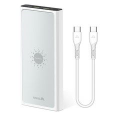 밸류엠 고속 무선충전 PD 보조배터리 10000mAh 22.5W + C to C 케이블 + 흡착패드 세트, 화이트, VM-PA10APQ15W 가전디지털/1인방송 전문관 반품 최저가 20,160원