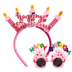 미미파티 생일 파티 축하 안경 머리띠 세트, 핑크캔들, 1세트 완구/취미/역할놀이 반품 최저가 4,950원