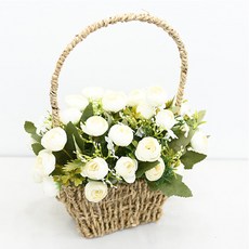 도시정원 큐티 미니 러넌 꽃바구니, 화이트, 1개 홈인테리어/원예/가드닝 반품 최저가 10,530원