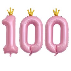 조이파티 숫자 100 왕관 은박풍선 90cm 세트, 핑크, 1세트 출산/유아동/출산준비물/선물 반품 최저가 5,080원