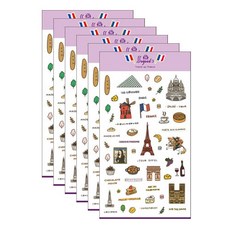 쁘띠팬시 여행 시리즈 디자인 스티커 PD8, 프랑스(PD848), 6개 문구/오피스/데코/포장용품 반품 최저가 5,800원