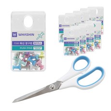화신 장구핀 행거팩 컬러믹스 10p + 사무용 투톤 가위 대, 1세트 문구/오피스/사무용품 전문관 반품 최저가 4,440원