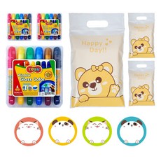 단비나인 토루 글라스 칼라 6색 3p + 지퍼 봉투 3p + 메모스티커 4종 어린이집 생일선물 세트, 1세트 문구/오피스/미술/화방용품 반품 최저가 7,950원