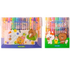 라인프렌즈 색연필 20색 + 12색 랜덤발송 세트, 1세트 문구/오피스/학용품/수업준비 반품 최저가 10,660원