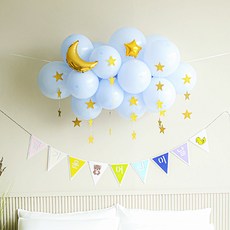 파티해 클라우드 풍선 세트, 삼각(가랜드), 1세트 문구/오피스/파티/이벤트 반품 최저가 9,070원