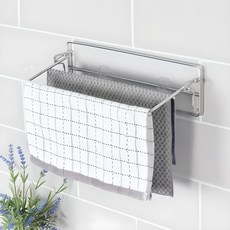 스파이더락 무타공 스마트접착 접이식 행주걸이 2단, 실버, 1개 주방용품/주방수납/정리 반품 최저가 9,210원