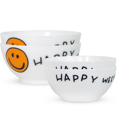 루미낙 스마일 공기 대접 그릇 4p 세트, 화이트, 밥공기 2p + 국대접 2p, 1세트 주방용품/그릇/홈세트 반품 최저가 11,700원