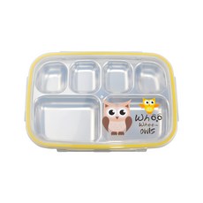 부엉이 스텐 식판도시락 6구, 혼합색상, 단품 출산/유아동/이유용품/유아식기 반품 최저가 7,880원