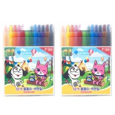 티티 애니멀캠프 돌돌이 색연필, 12색, 2개 문구/오피스/학용품/수업준비 반품 최저가 4,560원