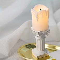 친절한마이쮸 석고 촛대 + LED 양초 캔들 트레이 세트, 화이트 홈인테리어/조명/스탠드 반품 최저가 6,610원