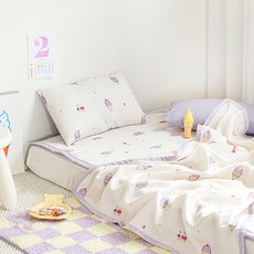 쉬즈홈 국내제조 인견 유아 여름이불 + 베개커버 + 베개솜 세트, 젤라또 아이보리 출산/유아동/유아동침구 반품 최저가 28,100원