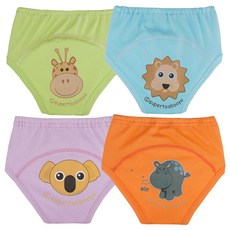 아가짱 유아용 동물친구 배변훈련팬티 4종 세트, A:(그린+블루+보라+오렌지), 1세트 undefined/undefined 반품 최저가 7,000원