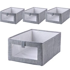 디오셀 서랍형 접이식 패브릭 정리함 수납박스, 그레이, 대형(27.5 x 40 x 17 cm), 4개 홈인테리어/수납/정리 반품 최저가 16,650원