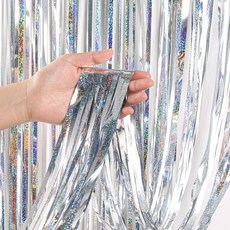 셀레네 레이저 반짝 레인 커튼 1 x 2m 2p, 실버, 1개 문구/오피스/파티/이벤트 반품 최저가 5,330원