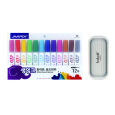 자바펜 생잉크 보드마카 12종 + 펜트레이 랜덤발송 세트, 1세트, 12색 문구/오피스/필기류 반품 최저가 7,040원