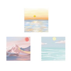 워니스 유채화 일러스트 떡메모지 3종 세트, A 270, 1세트 문구/오피스/노트/메모지 반품 최저가 2,100원