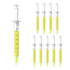 주사기 형광펜, 옐로우, 10개 문구/오피스/학용품/수업준비 반품 최저가 12,300원