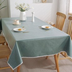제이에스맘 무지 단색 레이스 방수 식탁보, 피콕블루, 2인(90x130cm), 1개 주방용품/주방잡화 반품 최저가 9,520원