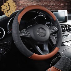 소울랜드 자동차 핸들커버, 블랙 + 브라운 자동차용품/인테리어 반품 최저가 7,300원