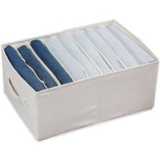 하늬통상 패브릭 칸막이 9칸 의류 정리함, 베이지, 특대형(47 x 34 x 21 cm), 1개 홈인테리어/수납/정리 반품 최저가 7,300원