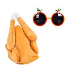 파티쇼 치킨통닭모자 + 오렌지안경 세트, 혼합색상, 1세트 문구/오피스/파티/이벤트 반품 최저가 5,340원