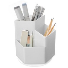 다다 회전식 다용도 펜꽂이, 1개, 라이트그레이 문구/오피스/사무용품 전문관 반품 최저가 4,740원