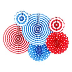 글로리빙 파티 장식 페이퍼롤리팬 6종 세트, 레드블루 문구/오피스/파티/이벤트 반품 최저가 7,890원