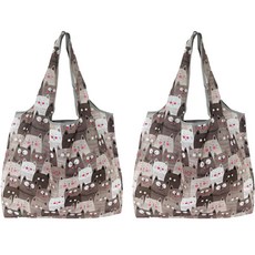 리얼피키 접이식 휴대용 간편 쇼핑백, 고양이1 + 랜덤발송, 2개 생활용품/생활잡화 반품 최저가 4,400원