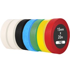 iQIHAN 다다 레인보우 마스킹테이프 7개입 15mm x 20m, 혼합색상, 1세트 생활용품/생활잡화 반품 최저가 7,510원